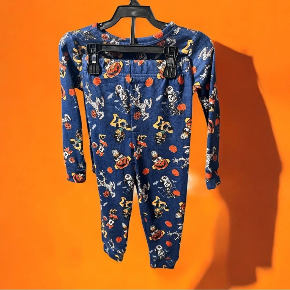 Disney Halloween Pajamas 2PC Set – Navy with Mickey & Friends Pumpkin Print